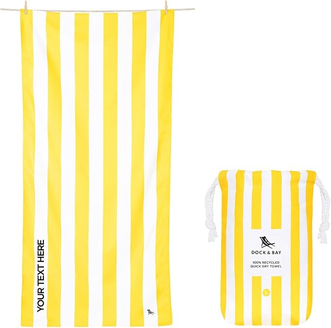 Dock & Bay Customized Beach Towel - Quick Dry, Sand Free - Compact, Lightweight - 100% Recycled -... | Amazon (US)