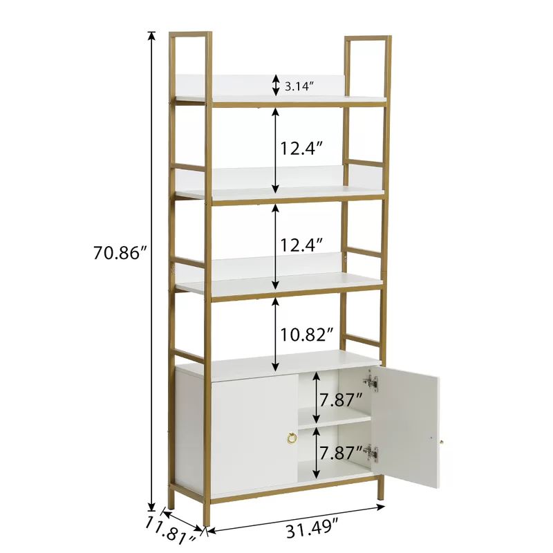 Hardwick 70.86'' H x 31.49'' W Metal Standard Bookcase | Wayfair North America