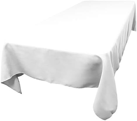 TableLinensforLess Polyester Rectangle Tablecloth, 60 Inch by 144 Inch, (White) | Amazon (US)