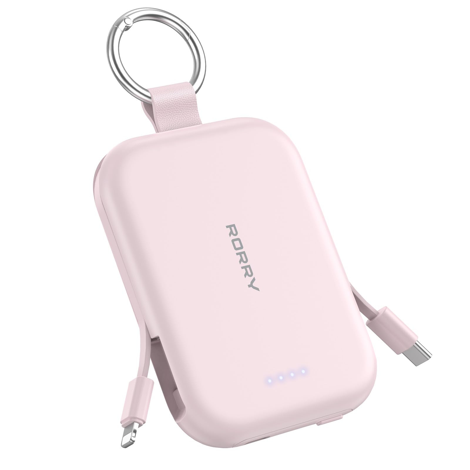 RORRY Portable Charger, 5000mAh Portable Charger Power Bank with Built-in Cables, Travel Keychain... | Amazon (US)