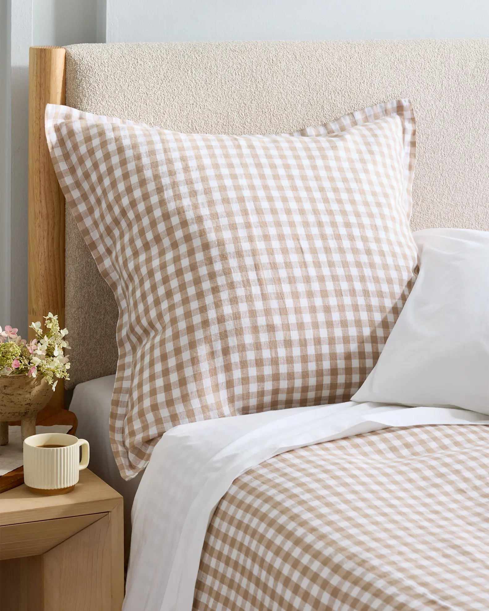 European Linen Gingham Euro Sham | Quince