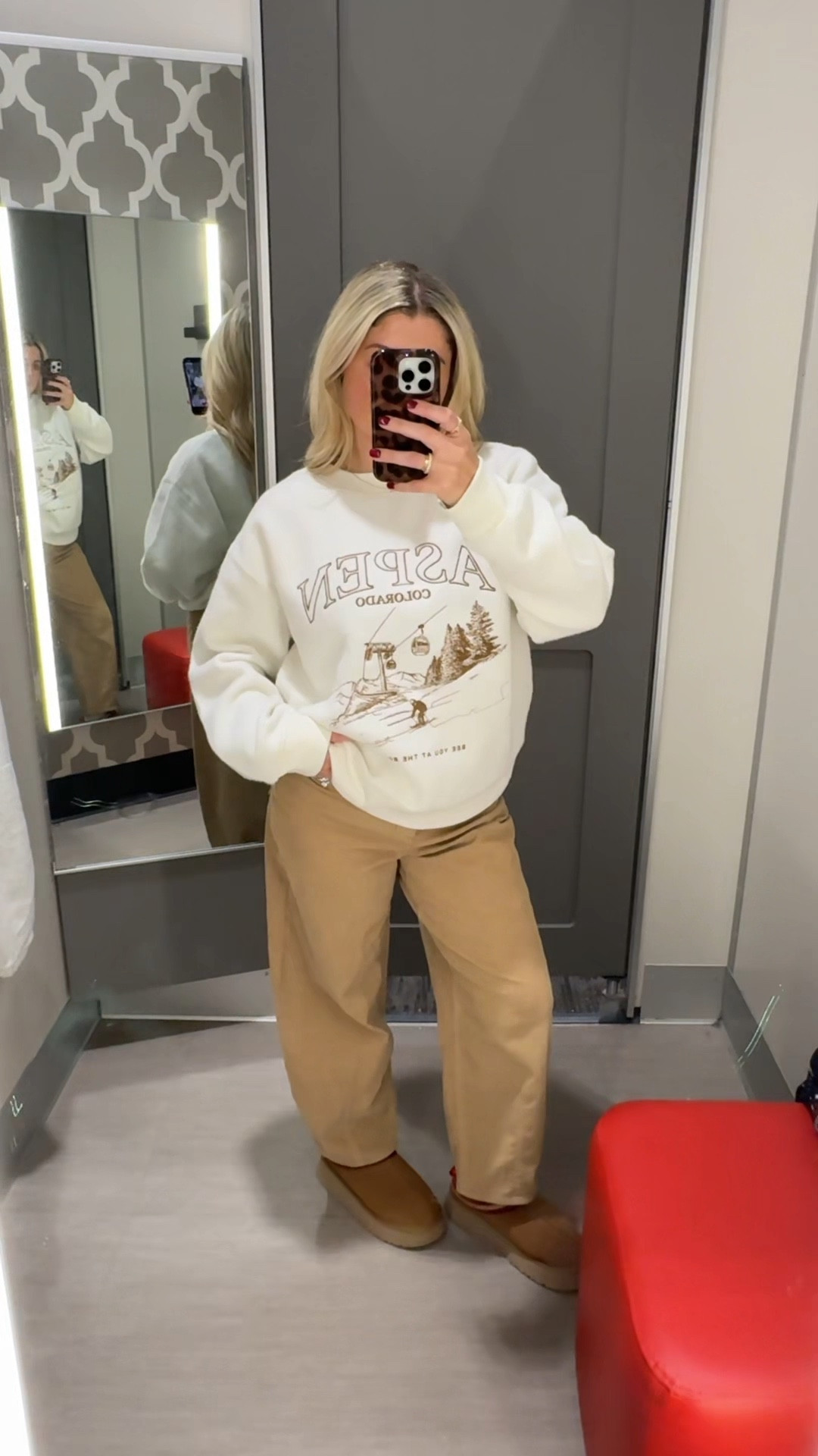 Casual to cozy target outfits! 
Large aspen sweater 
Small sweatpants
Size 4 jeans
Ugg tazz tts
Holiday outfits 
Target outfits 

#LTKShoeCrush #LTKHoliday #LTKFindsUnder100