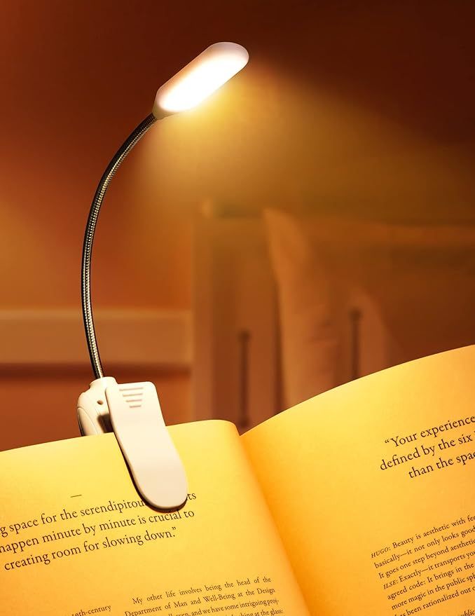 Book Lights for Reading at Night in Bed, 80 Hours Runtime LED Book Light Rechargeable, 3 Brightne... | Amazon (US)