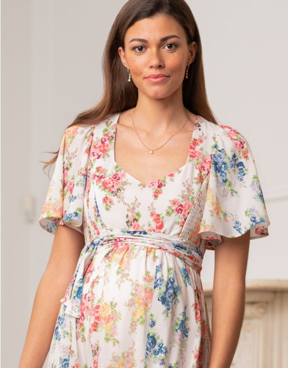 Vintage Floral Maternity & Nursing Dress | Seraphine US