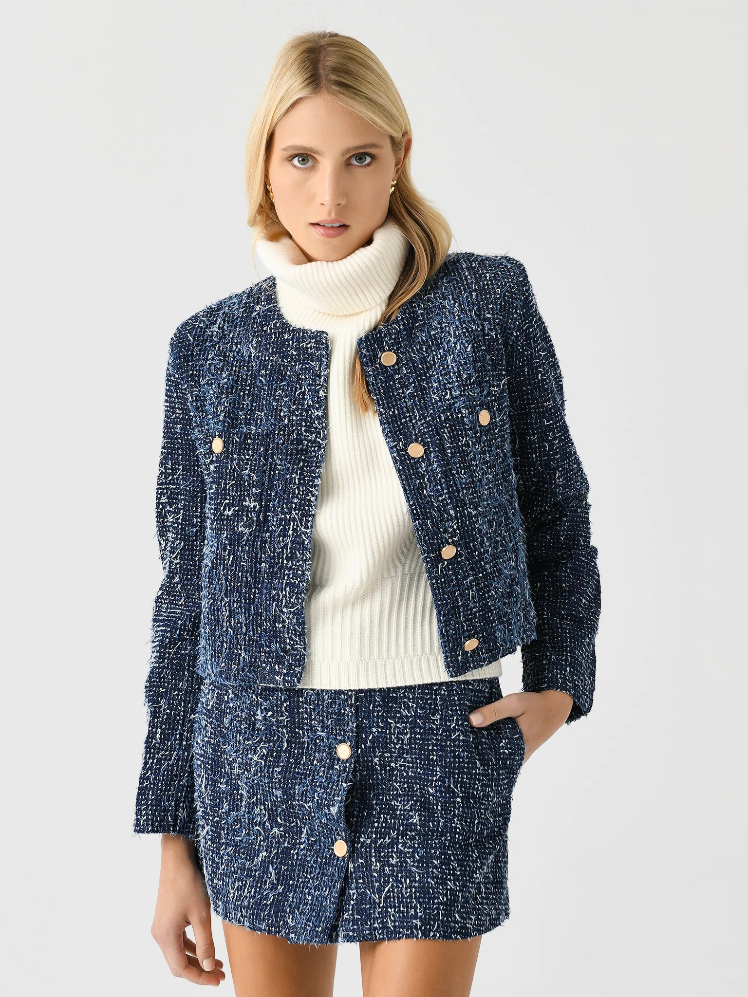 FRAME
                      
                     Women's Denim Bouclé Jacket | Saint Bernard