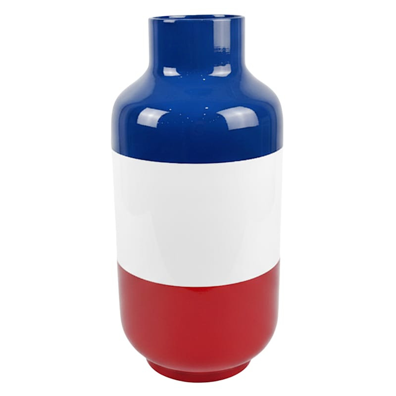 Red White & Blue Bamboo Vase, 15" | At Home