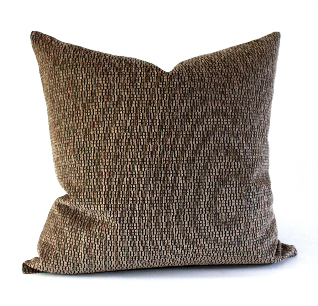 Lumbar Pillow Cover Beige Black Chenille Upholstery Fabric Decorative Oblong Throw Pillow Cushion... | Etsy (US)