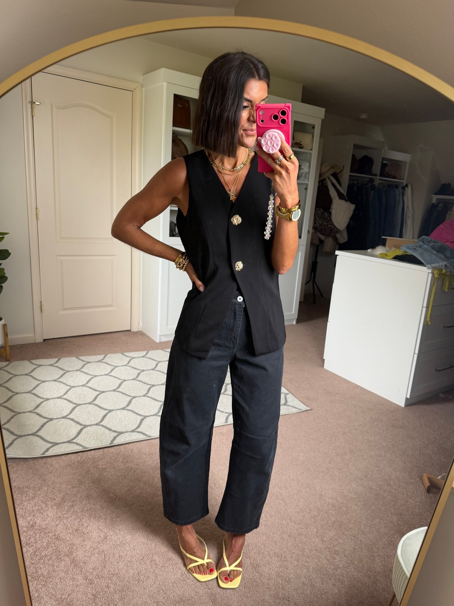 Size small in vest (need xs), size xs in jeans

#LTKSeasonal #LTKdayinmylife #LTKootd