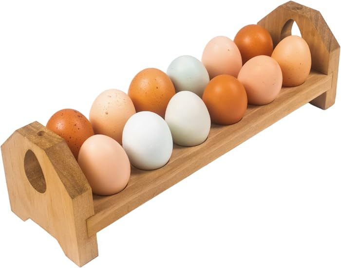 Farmhouse Stackable Wood Egg Holder - Fresh Egg Storage Rack (1) | Amazon (US)
