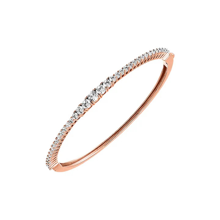 CZ Graduated Tennis Bangle Bracelet | Adina Eden