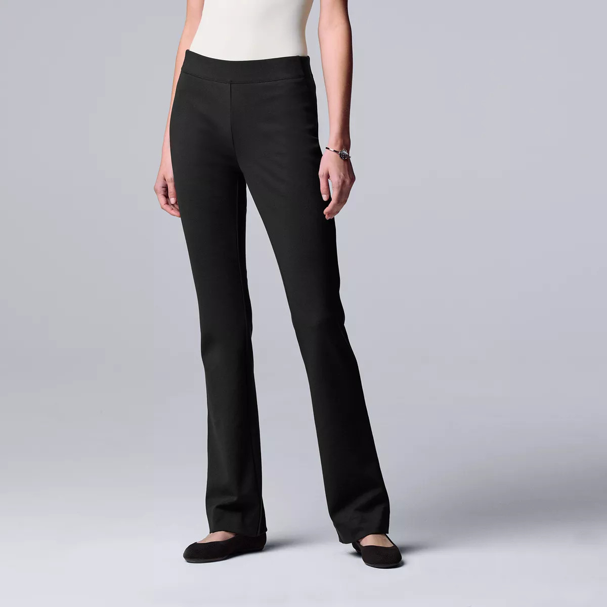 Women's Simply Vera Vera Wang High Rise Pull-On Ponte Bootcut Pants | Kohl's