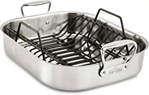 All-Clad Stainless Steel E752C264 Dishwasher Safe Large 13 x 16-Inch Roaster with Nonstick Rack C... | Amazon (US)