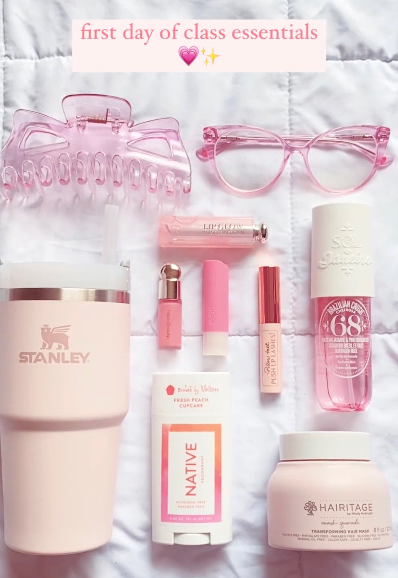 Pink FDOC essentials 💗

My favorite pink claw clip from Dry Goods, pink glasses, dior lip balm, rare beauty blush, Charlotte tilbury mascara, native deodorant, 20 oz Stanley cup (much easier to find in stock places and I prefer carrying it around instead of a massive 40 oz lol!), hairitage hair mask, Cheirosa 68 spray 💕

#LTKbeauty #LTKFind #LTKsalealert