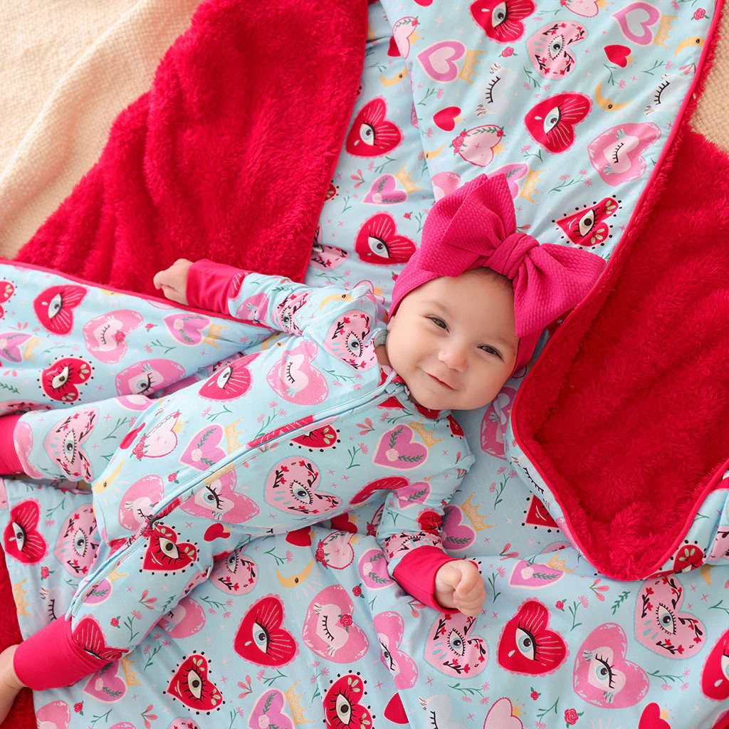 Evil Eye Blue Double-sided Plush Swaddle | Sweet Fiona | Posh Peanut