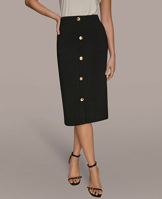 Women's Straight Knit Pull-On Midi Skirt | Macy's