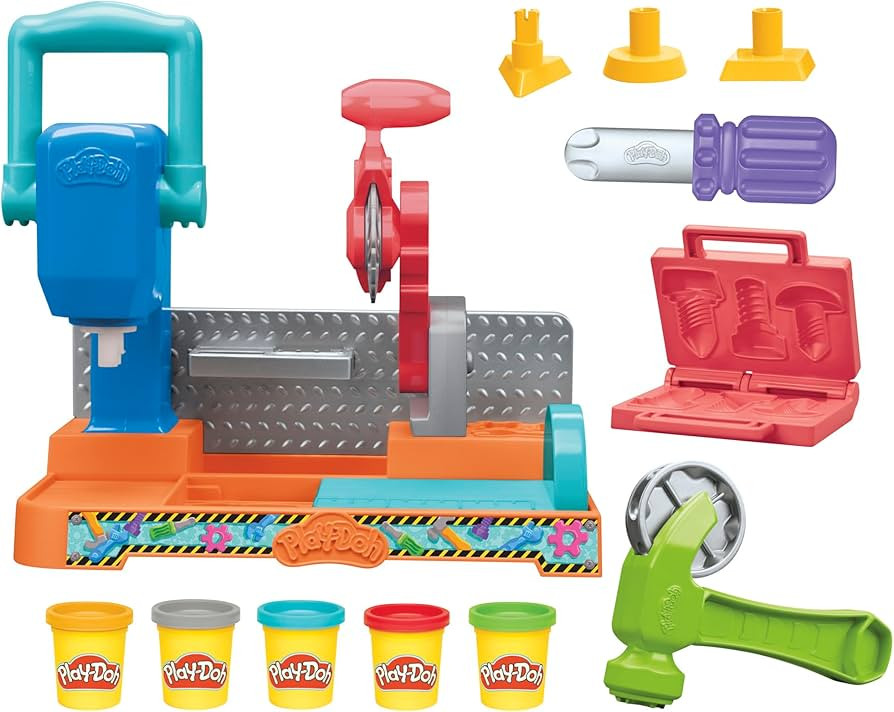 Play-Doh Stamp & Saw Tool Bench Playset, Construction Toys for Boys & Girls 3 Years & Up, Kids Ar... | Amazon (US)