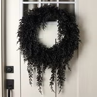 26IN Wreath Pre Lit Juniper Black | The Container Store