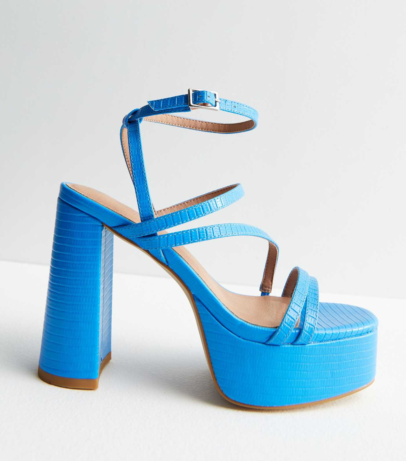 Bright Blue Faux Croc Strappy Platform Block Heel Sandals
						
						Add to Saved Items
						R... | New Look (UK)