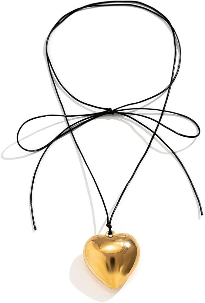 Chunky Puffy Heart Choker Necklaces Chunky Puffy Velvet Rope Heart Choker Dainty Trendy Adjustabl... | Amazon (CA)