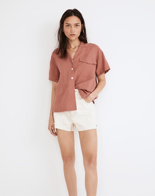 Linen-Blend Camp Shirt | Madewell