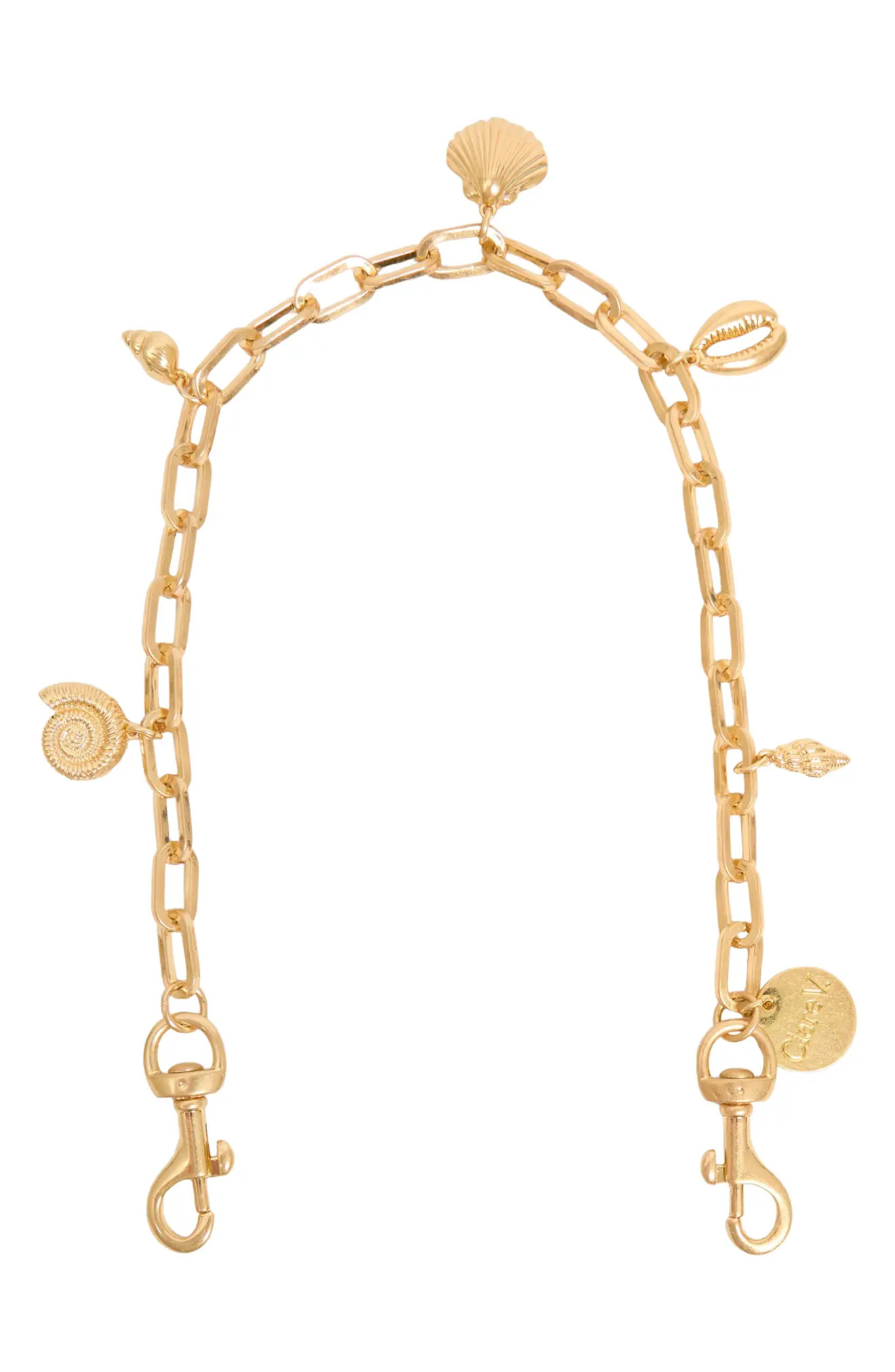 Clare V. Shortie Sea Charms Bag Strap in Vintage Gold at Nordstrom | Nordstrom