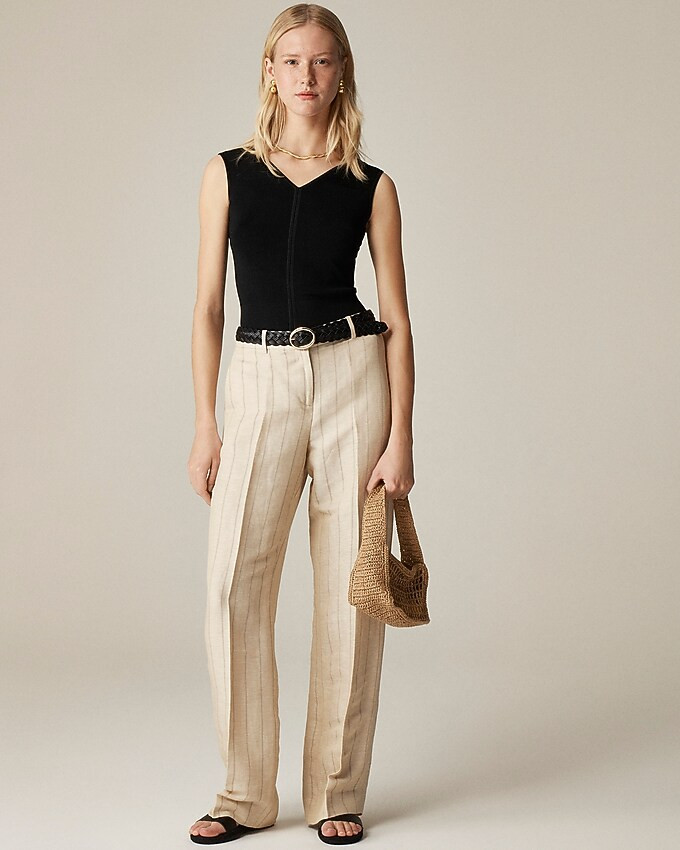 Wide-leg trouser in striped linen blend | J. Crew US