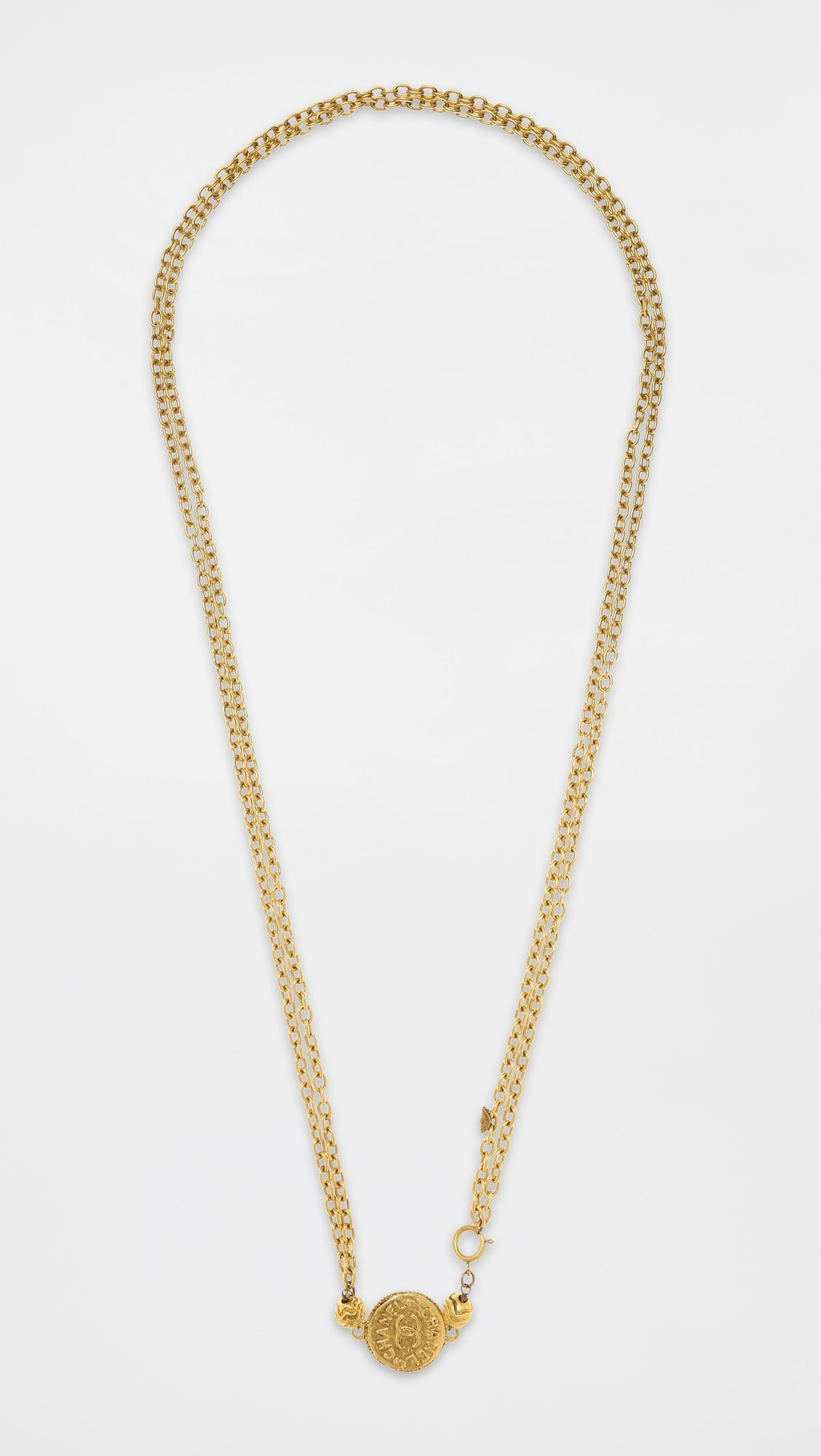 Chanel Gold Embossed Coins Necklace | Shopbop