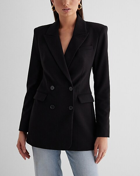 Double Breasted Hourglass Blazer | Express