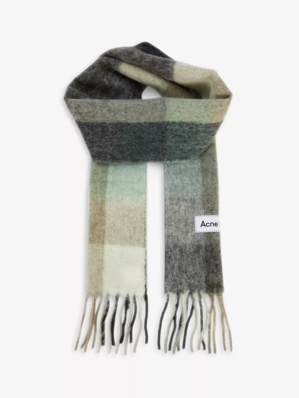Vally checked wool-blend scarf | Selfridges