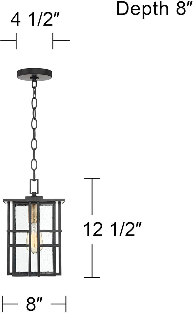 Possini Euro Design Arley Modern Outdoor Hanging Ceiling Light Fixture Black Geometric Frame 12 1... | Amazon (US)
