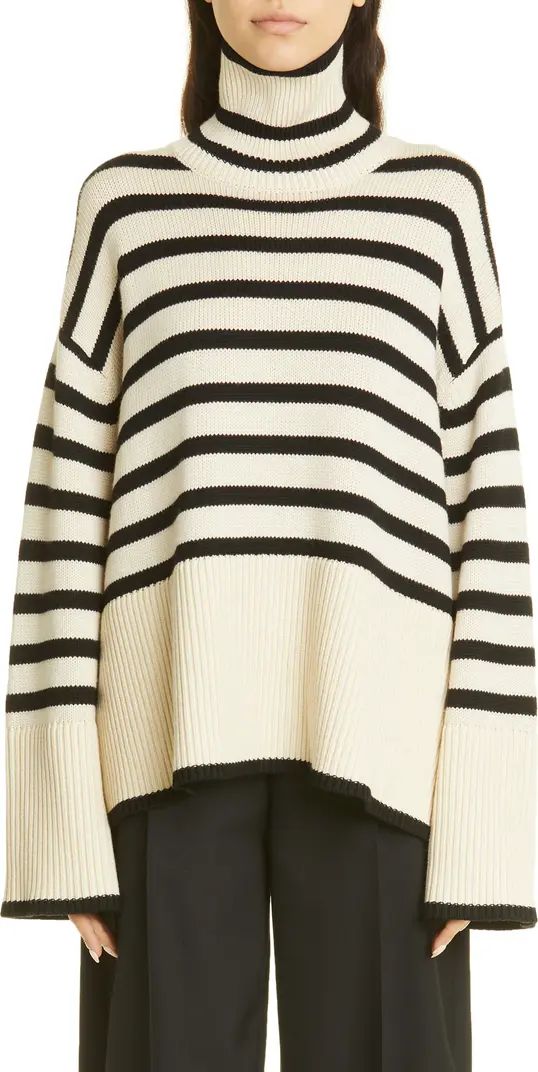 Stripe Wool Blend Turtleneck Sweater | Nordstrom