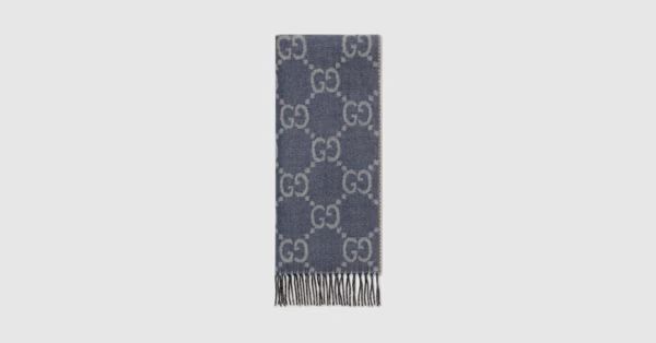 GG jacquard knit scarf with tassels | Gucci (US)