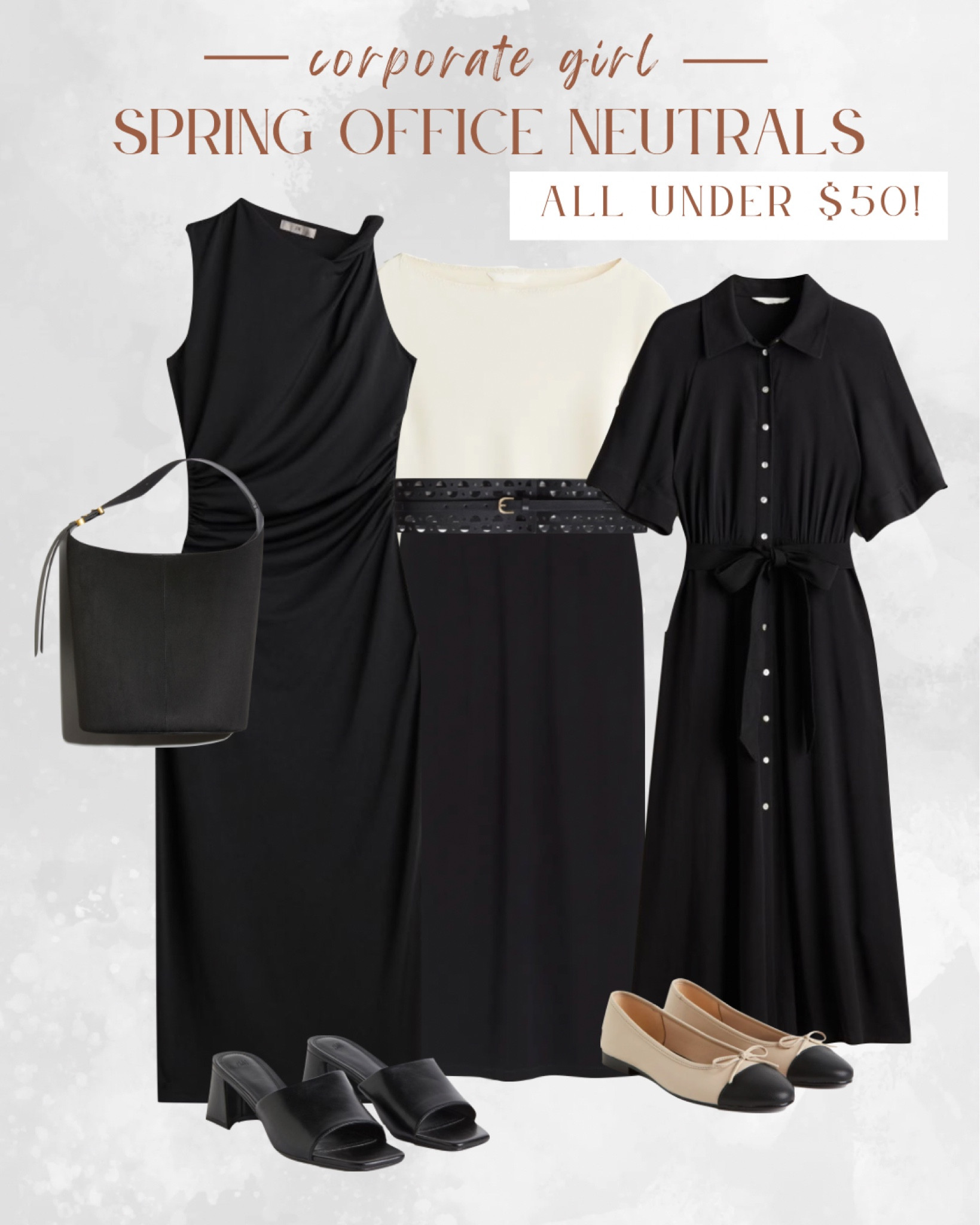 Elevate your work wardrobe with chic neutral outfits from H&M! Spring dress and skirt options all under $50. H&M's new arrivals for stylish neutral dresses and shoulder bags, perfect for the office. #HMNewArrivals #AffordableWorkWear #NeutralStyle

#LTKSpringSale #LTKworkwear #LTKSeasonal