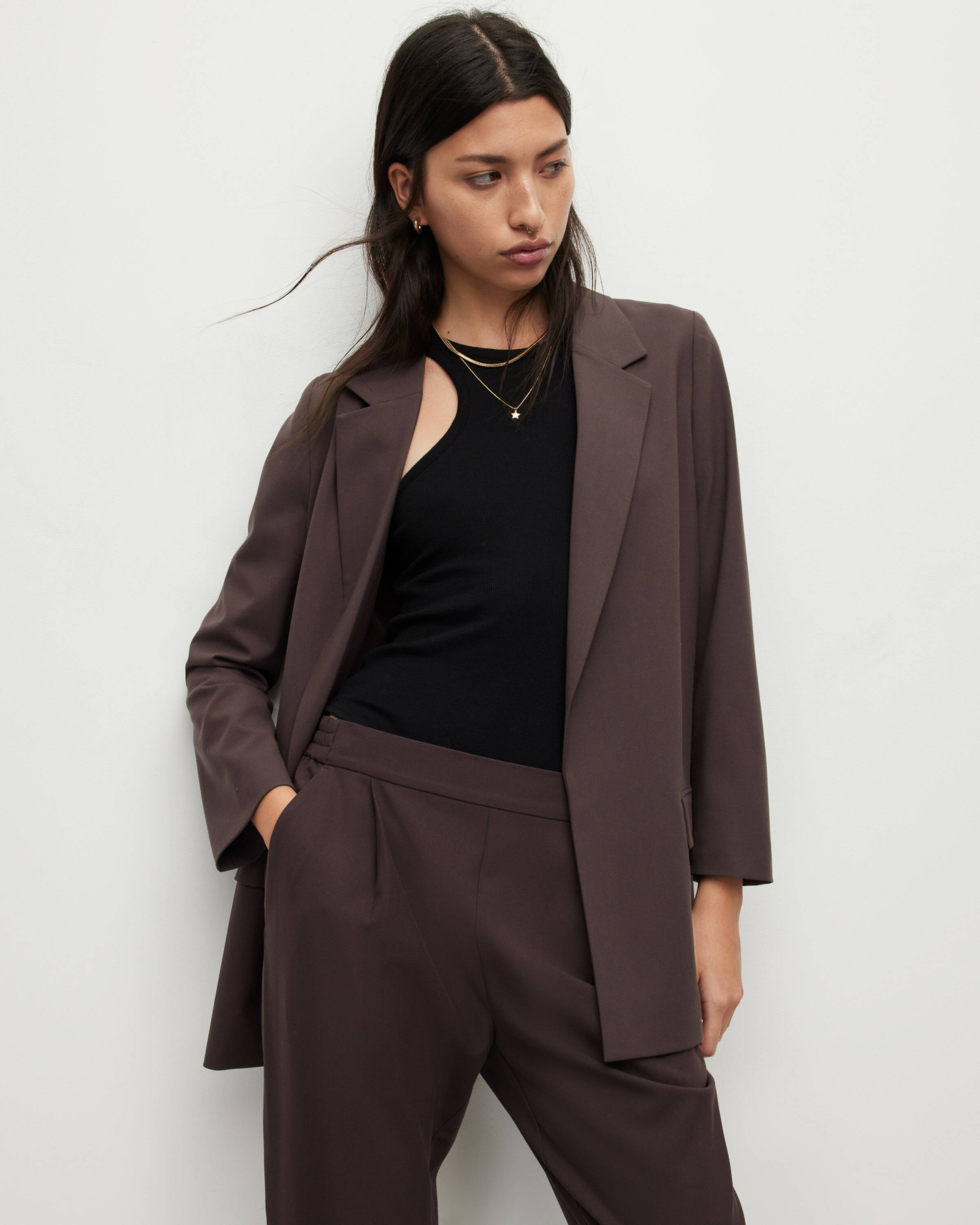 Aleida Tri Blazer CACAO BROWN | ALLSAINTS US | AllSaints US