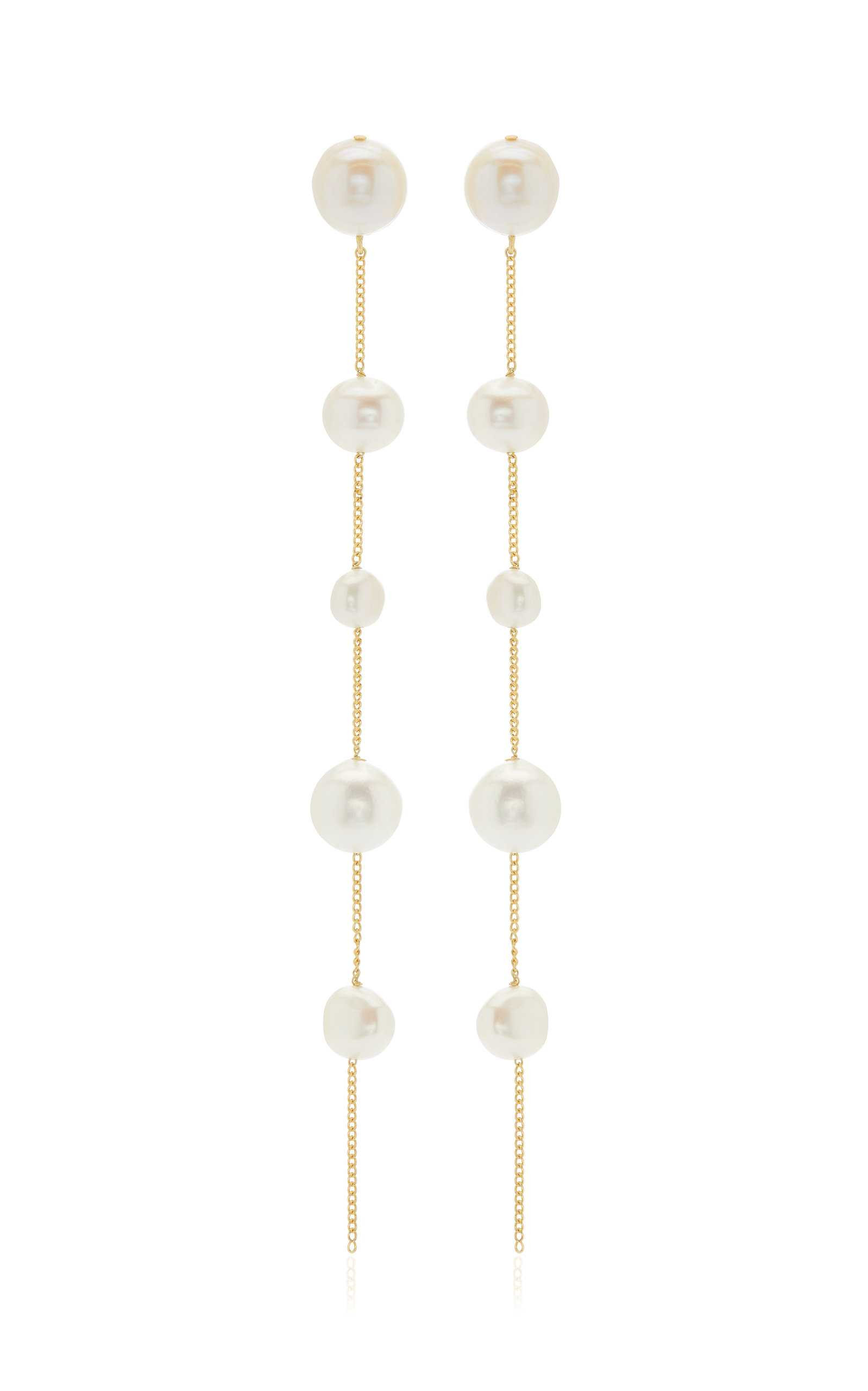 Atum Brass and Pearl Earrings | Moda Operandi (Global)