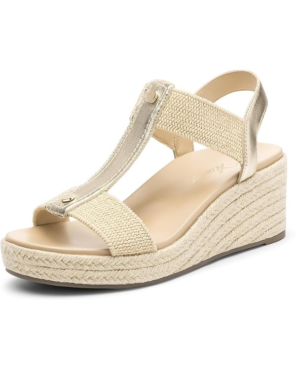 Athlefit Women's Espadrille Platform Wedge Sandals Comfortable Casual Open Toe Summer Dressy Sand... | Amazon (CA)