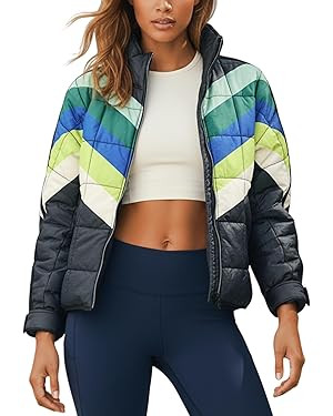 Women's Puffer Quilted Jackets Lightweight Padded Coat Long Sleeve Zip Up Outerwear with Pockets | Amazon (US)