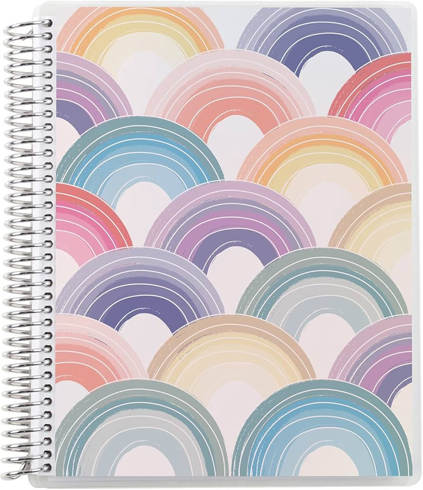 8.5" x 11" Spiral Bound Dotted Grid Notebook - Pastel Rainbows - 5mm Dot Grid. 160 Pages Writing,... | Amazon (US)
