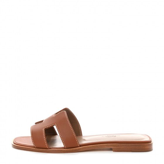 HERMES

Box Calfskin Oran Sandals 35.5 Gold | Fashionphile