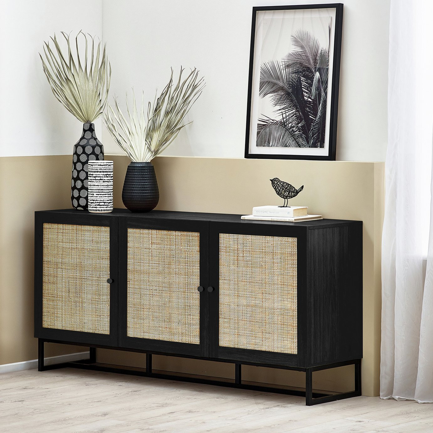 Julian Bowen Padstow 3 Door Sideboard - Black | argos.co.uk