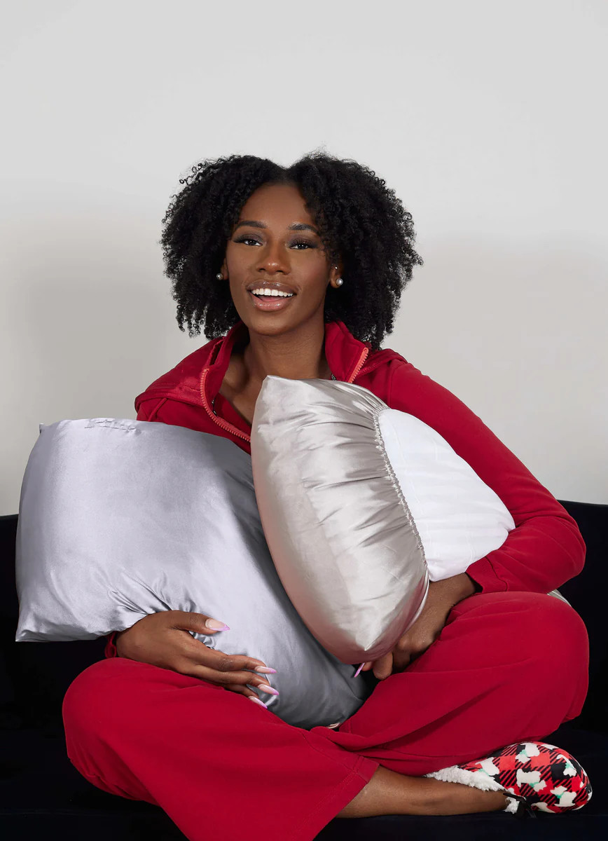 Lilac Reversible Satin Bonnet Pillowcase | KIN Apparel