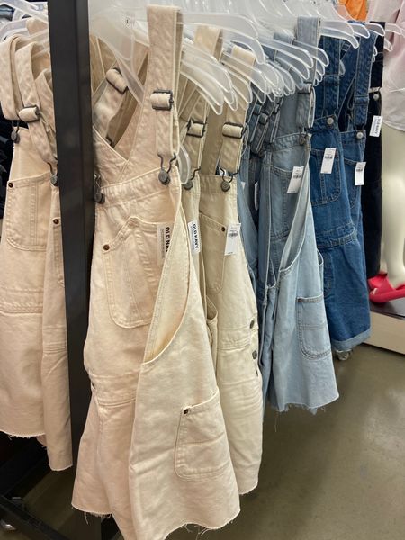 Summer overall shorts from Old Navy. Slouchy straight shortalls in ecru (beige/khaki/neutral), denim and black. On sale for $35

#LTKFestival #LTKsalealert #LTKunder50