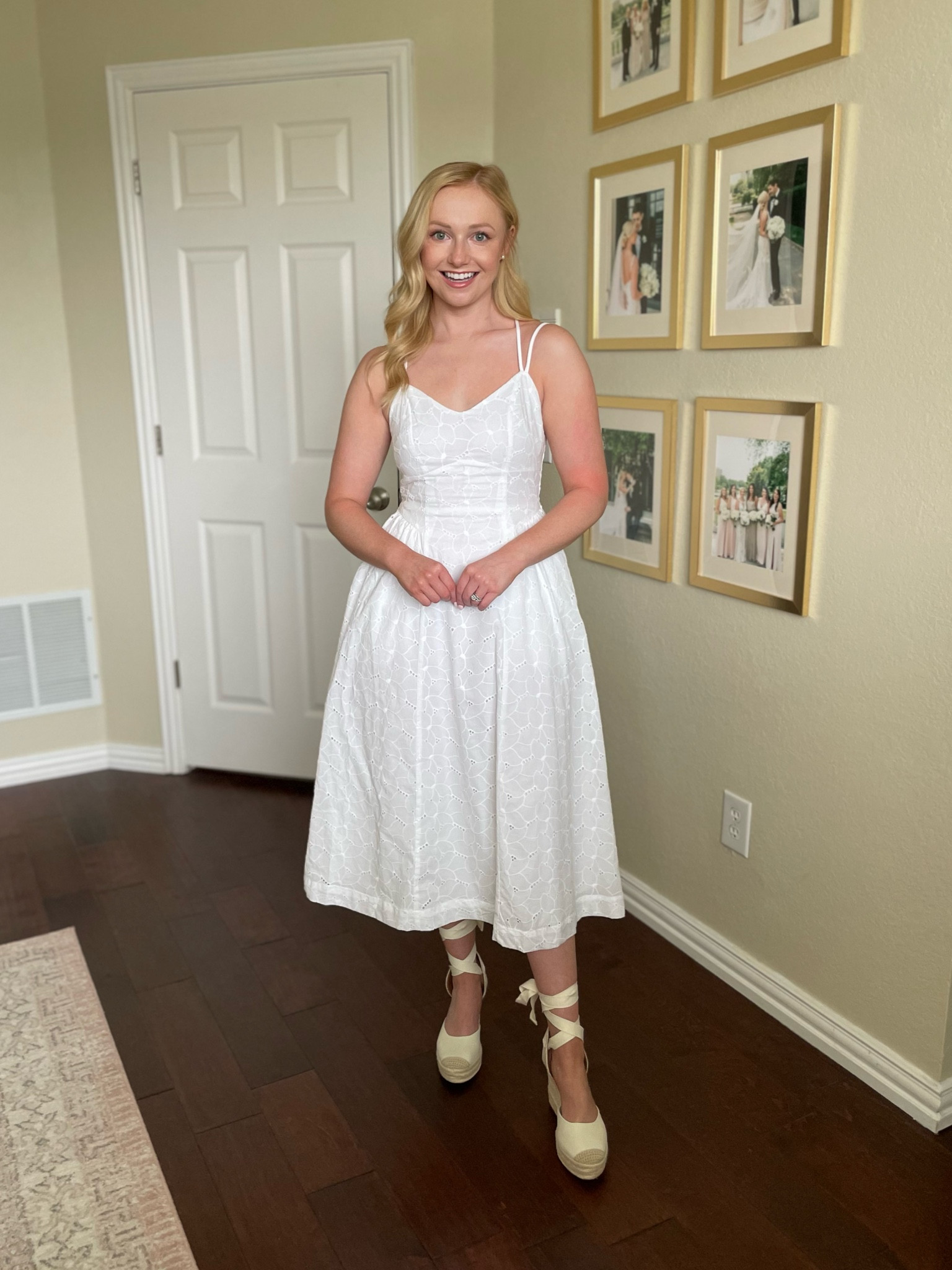 Wearing an XS | white dress, eyelet dress, midi dress, sundress, graduation dress, bridal dress, honeymoon dress 

#LTKfindsunder50 #LTKSeasonal #LTKstyletip