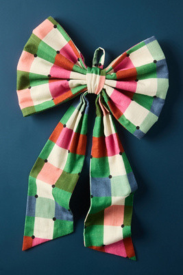 Willow Plaid Bow Ornament | Anthropologie (US)
