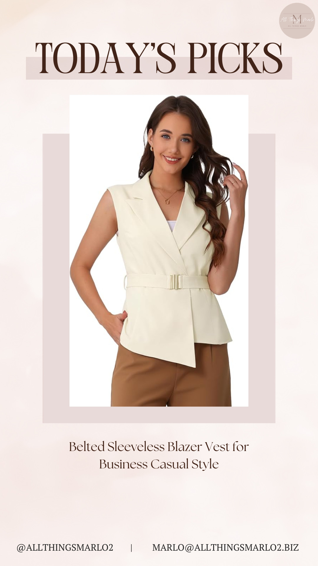 Belted Sleeveless Blazer Vest for Business Casual Style 

 #LTKootd #LTKWorkwear #LTKTravel