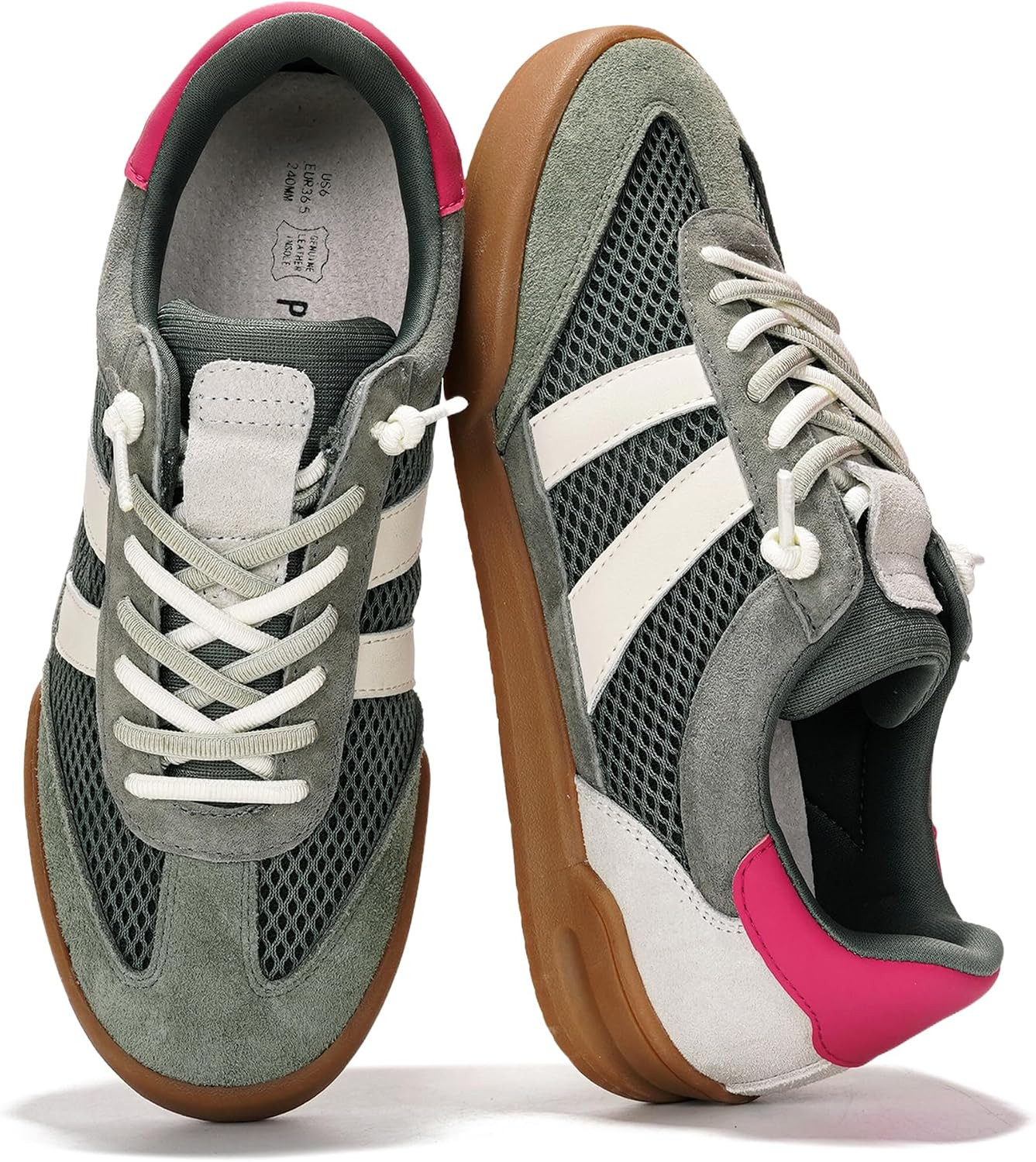 Genuine Leather Slip On Sneakers for Women with Leather Memory Foam Insole | Amazon (US)