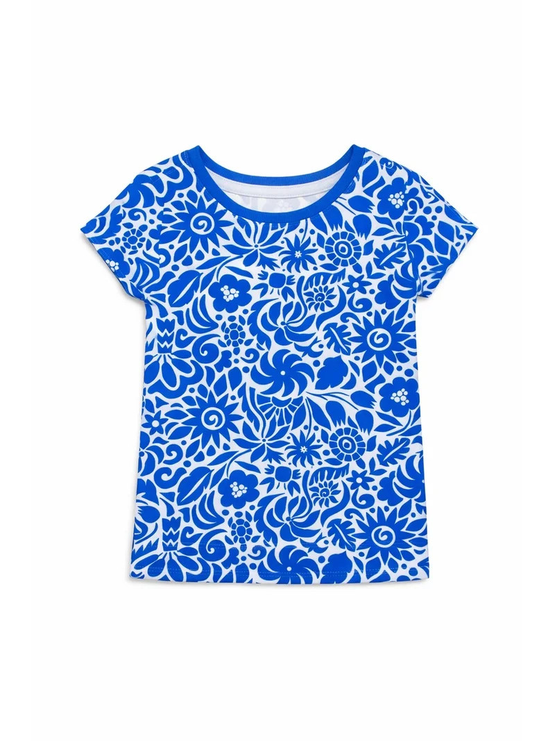 Wonder Nation Toddler Girls Printed Tee with Short Sleeves, Sizes 18M–5T | Walmart (US)