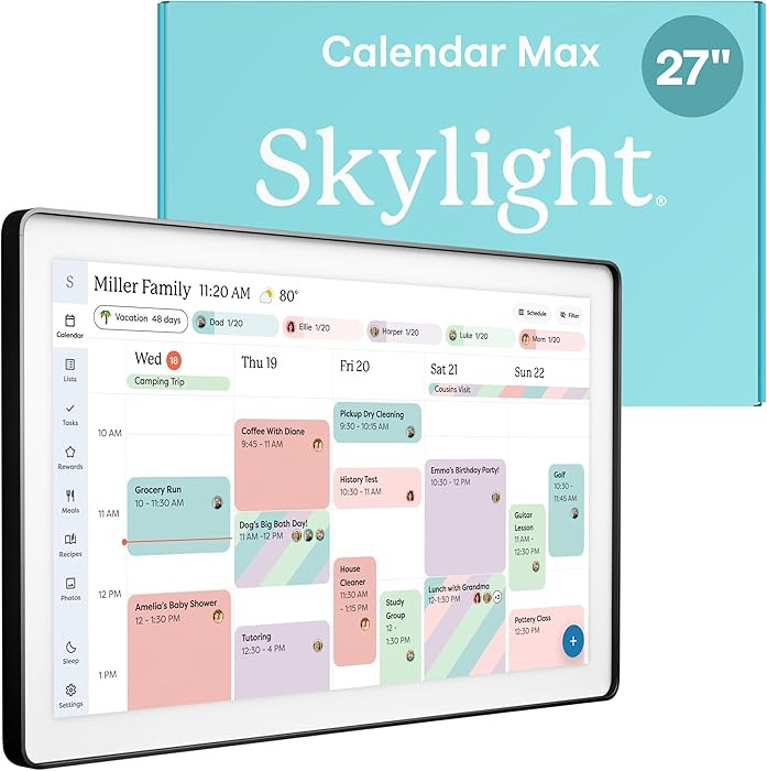 Skylight Calendar Max: 27-Inch Smart Digital Calendar & Chore Chart, Family Organizer with Intera... | Amazon (US)