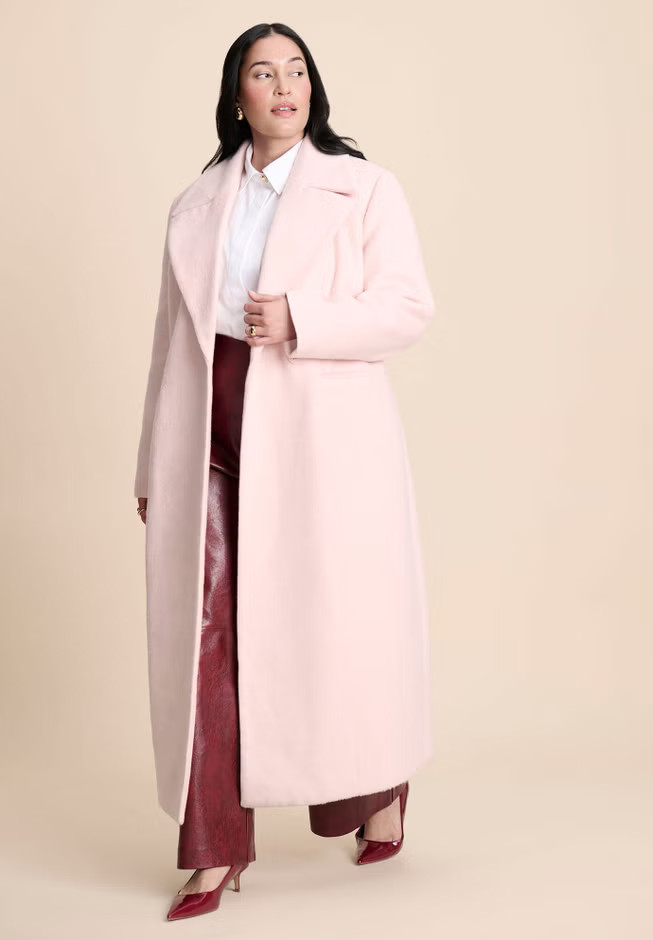 Textured Long Coat | Eloquii