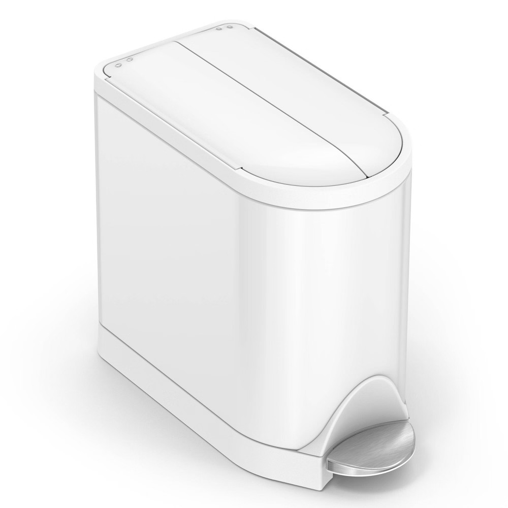 simplehuman 10L Butterfly Steel Step Trash Can White | Target